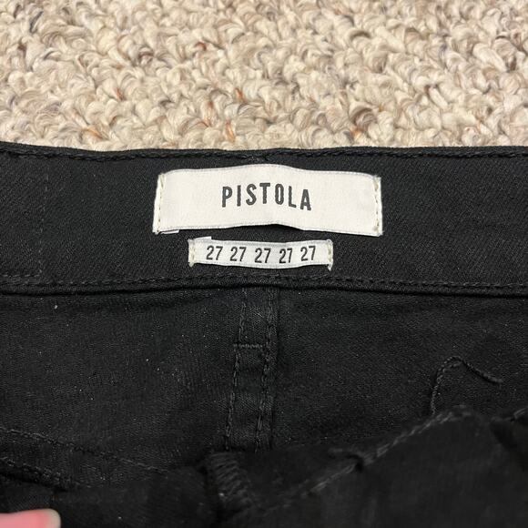 NWT Pistola Monroe Cropped Cigarette Jeans Sz 27 Black Raw Hem Grunge Casual - Picture 2 of 6